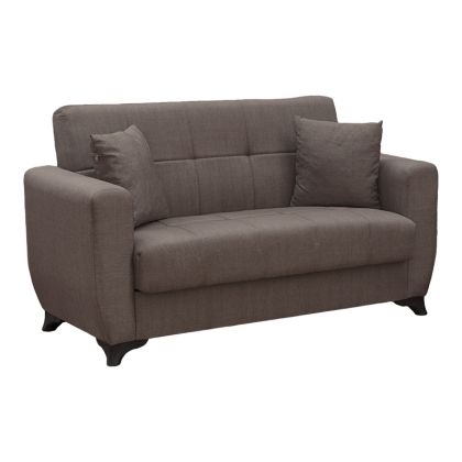 Разтегателен диван Modesto с място за съхранение, кафяв, плат 155x84x83см