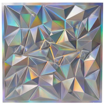 Релефен 3D стенен панел 50x50 см сребърен PVC
