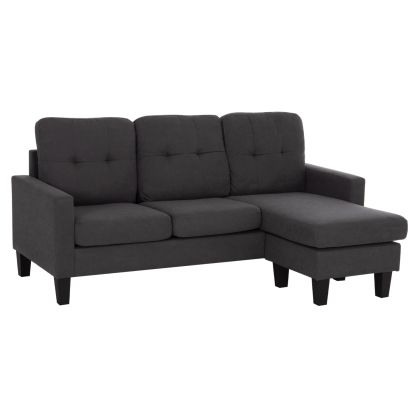 Ъглов диван с обръщаш се ъгъл Meggy HM3297.11 сив плат 184.5X75-129X86ВСМ.