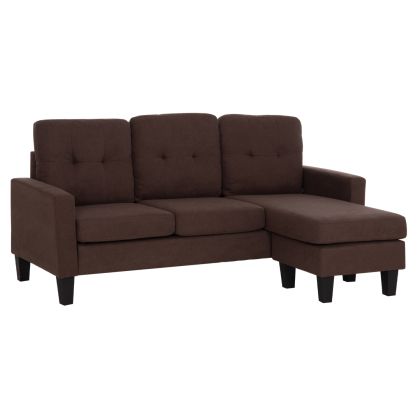 Ъглов диван с обръщаш се ъгъл Meggy HM3297.12 кафяв плат 184.5X129X86ВСМ.