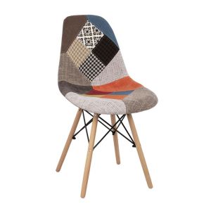 Фотьойл Агнес в светло син цвят дамаска с размери 66х73х77см