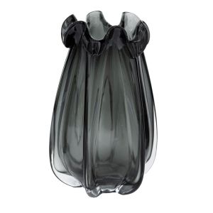 КЕРАМИЧНА ВАЗА МРАМОР СИВО-ЗЛАТИСТА 22.2*11.8*25