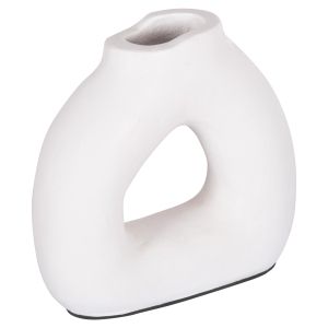ДЕКОРАТИВНА ВАЗА СЕРИЯ CLAYVON HM4411 ТЕРАКОТ В БЯЛ ЦВЯТ 17x6x17.5Hcm.
