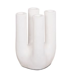 ДЕКОРАТИВНА ВАЗА СЕРИЯ CLAYVON HM4412 ТЕРАКОТ В БЯЛ ЦВЯТ 13,5x11,5x21,5Hcm.