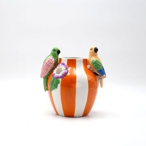 КОЛЕДНА КЕРАМИЧНА ЧАША С КАПАК SANDA 1/3 FL062 ЧЕРВЕНА ЗЕЛЕНА РОЗА 11x8.5cm