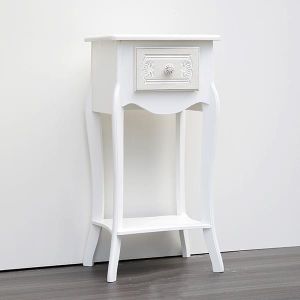 White classic bedside table wood 34x28x71cm