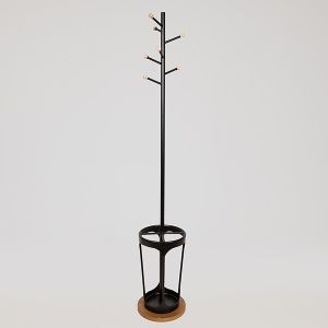 Закачалка, метал, черна, 30.5x30.5x197см