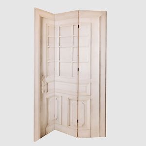 Сгъваем параван, принт върху картина платно, изображение на врата, бежово-кафяво, 120x2.5x180см