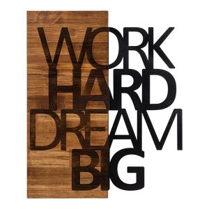 СТЕННА ДЕКОРАЦИЯ DESEZE, БОРОВО ДЪРВО, ЕСТЕСТВЕН ЦВЯТ И ЧЕРЕН МЕТАЛ 48X3X58СМ