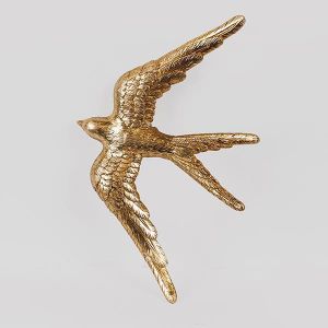 Декорация за стена златиста лястовица 21.2x13.2x2.5см