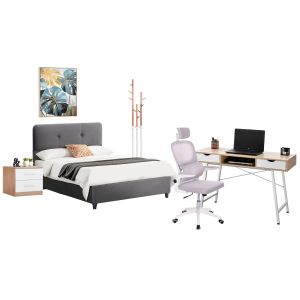 Кръгла табуретка New Lux в бежов цвят с размери 46х46х43см