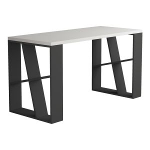 БЮРО HONEY В БЯЛО-ТЪМНОСИВ ЦВЯТ 137X60X75СМ