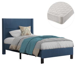 ЕДИНИЧНО ЛЕГЛО С МАТРАК TRILLOP HM21203.14 СИН ПЛАТ - ЗА РАЗМЕРИ 120X200СМ.