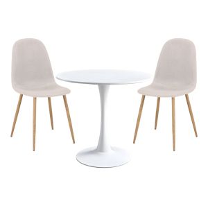 КОМПЛЕКТ ОТ 3 ТРАПЕЗАРНИ МАСИ ELIJAH-BELLA В БЯЛО-БЕЖОВ ЦВЯТ �60X74СМ