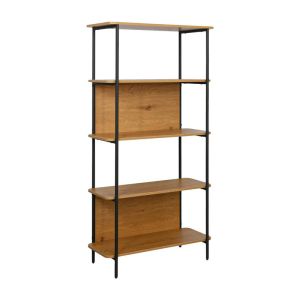 МЕТАЛНА БИБЛИОТЕКА FL2504 ЦВЯТ ЧЕРЕН ДЪБ 60X36X158СМ