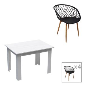 ТРАПЕЗНА МАСА MANKA-PARKER КОМПЛЕКТ ОТ 5 ЧАСТИ В БЯЛО 110X80X77СМ