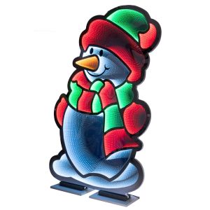 INFINITY СВЕТЕЩ СНЕЖЕН ЧОВЕК 120X180CM ДВУСТРАНЕН ВЪРХУ ДЪРВЕНА ОСНОВА