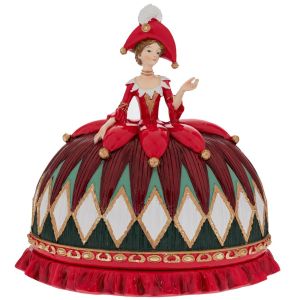 ДЕКОРАТИВНА ФИГУРА ОТ ЧЕРВЕН ПОЛИРЕЗИН QUEEN 26.5X17X26CM