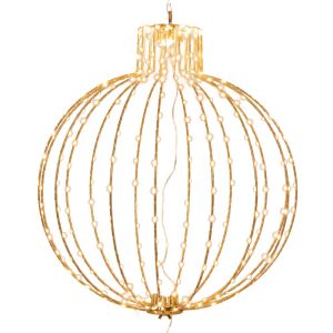 ЗЛАТИСТА МЕТАЛНА ТОПКА D50 СМ С 288 ТОПЛО БЯЛИ LEDСВЕТЛИНИ