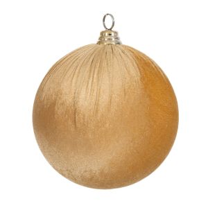 КОЛЕДНА ЗЛАТНА КАДИФЕНА ТОПКА 20 СМ