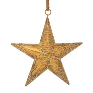 КОЛЕДНА ЗЛАТНА МЕТАЛНА ВИСЯЩА ЗВЕЗДА УКРАСА 25,5X5X27,5 СМ