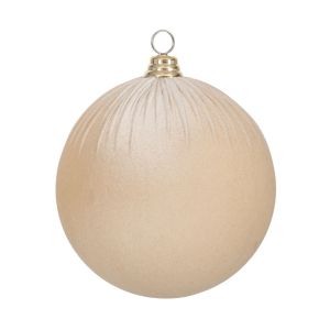 КОЛЕДНА КАДИФЕНА ТОПКА КРЕМАВО 15 СМ