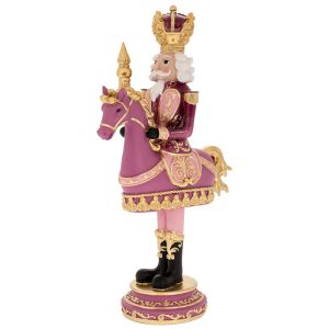 КОЛЕДНА РОЗОВА ЛЕШНИКОТРОШАЧКА ОТ ПОЛИРЕЗИН, ЯЗДЕЩА КОН 19,5X9,5X33СМ