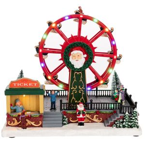 КОЛЕДНА СЦЕНА С ВИЕНСКО КОЛЕЛО И LEDСВЕТЛИНИ, ВКЛЮЧВА АДАПТЕР 30X20X28 СМ