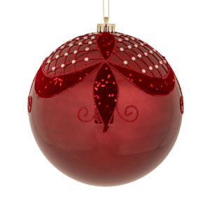 ПЛАСТМАСОВА ТОПКА БОРДО ПЕРЛА С ДИЗАЙН 15 СМ