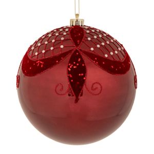 ПЛАСТМАСОВА ТОПКА БОРДО ПЕРЛА С ДИЗАЙН 20 СМ