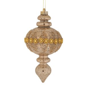 ПЛАСТМАСОВА УКРАСА С ДИЗАЙН С ЦВЯТ НА ШАМПАНСКО 11X11X23СМ