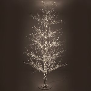 СВЕТЕЩА КОЛЕДНА ЕЛХА 280 СМ С 1536 ТОПЛО БЯЛИ LEDСВЕТЛИНИ НА БЯЛА МЕТАЛНА ОСНОВА