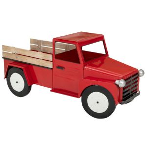 ЧЕРВЕН МЕТАЛЕН КОЛЕДЕН КАМИОН 123X48X58СМ