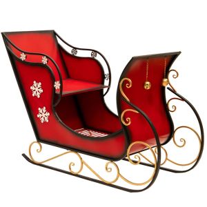 ЧЕРВЕН МЕТАЛЕН КОЛЕДЕН ПЛИК 144Х57Х93СМ