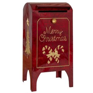 ЧЕРВЕНА МЕТАЛНА ПОЩЕНСКА КУТИЯ 28X23X55СМ