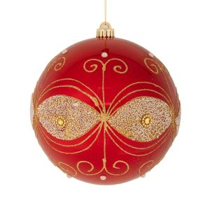 ЧЕРВЕНА ПЕРЛЕНА НЕЧУПЛИВА ТОПКА СЕ 15 СМ С ДИЗАЙН