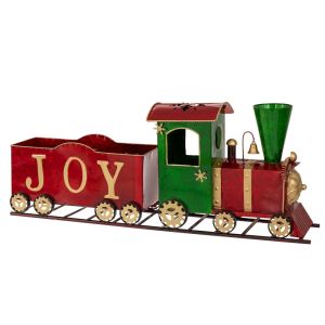 ЧЕРВЕНО-ЗЕЛЕН МЕТАЛЕН КОЛЕДЕН ВЛАК 85X18X34СМ