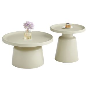 КОМПЛЕКТ 2 ХОЛНИ МАСИ RINKON2 HM18304.04 ИЗЦЯЛО МЕТАЛНИ В ЦВЯТ ШАМПАНСКО Φ50СМ И Φ70СМ