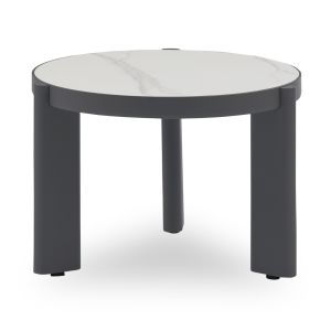 Декорация за маса Топка в цвят злато с черна дървена основа с размери 14х14х16см