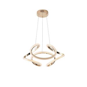 Chandelier aluminum Led 24w 1900lm 3000k 500x1200mm gold Arte Illumina Saturn