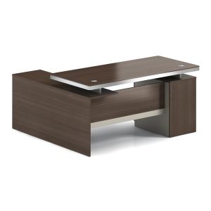 Настолен часовник Мост в натурален цвят метал-дърво с размери 29х7х27см