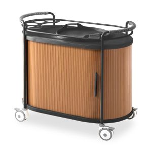 БЮФЕТ - КОЛИЧКА С КОЛЕЛА DESTINY SM6321.02 АЛУМИНИЕВ ПЛОТ С СИНЕРОВАН КАМЪК, СИНТЕРОВАН, ЧЕРЕН ВЪГЛИЩЕ, 100X54X87ВСМ.