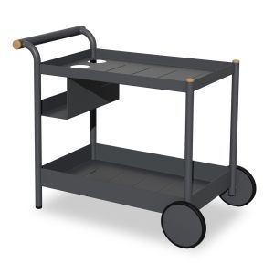 БЮФЕТ - КОЛИЧКА С 2 КОЛЕЛА MALCOLM SM6492.01 ТЪМНО СИВ АЛУМИНИЙ 98.2X58X81СМ.