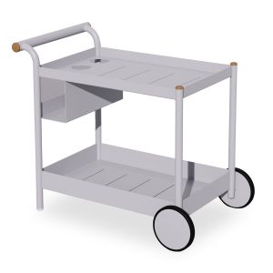 БЮФЕТ - КОЛИЧКА С 2 КОЛЕЛА MALCOLM SM6492.02 БЕЖОВ АЛУМИНИЕВ 98.2X58X81H