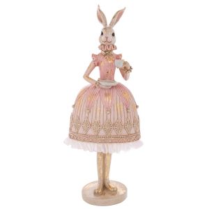 ВЕЛИКДЕНСКО РОЗОВО ЗАЙЧЕ ОТ ПОЛИРЕЗИН 15,5X12X40СМ