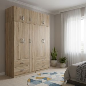 Кръгла табуретка New Lux в бежов цвят с размери 46х46х43см