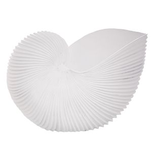 ГОЛЯМА КУПА С ДЕКОРАТИВНА ПОЛИРЕЗИН В БЯЛ ЦВЯТ 41X24X27,5 СМ