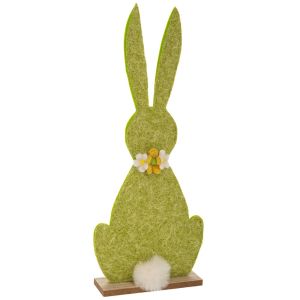 ЗЕЛЕН ФИЛЦОВ ЗАЕК С ДЪРВЕНА ОСНОВА 15X5X40СМ