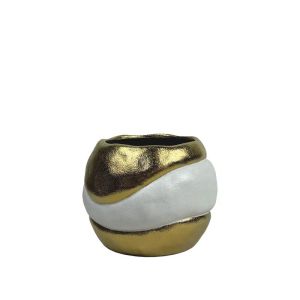 ДЕКОРАЦИЯ ЗА МАСА, ПЕПЕРУДА-РЪКА, ПОЛИСМОЛА, ЧЕРНО-ЗЛАТО, 14x17x34,6cm