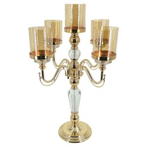 Декорация за маса Топка в цвят сребрист никел с черна дървена основа с размери 19х19х21см